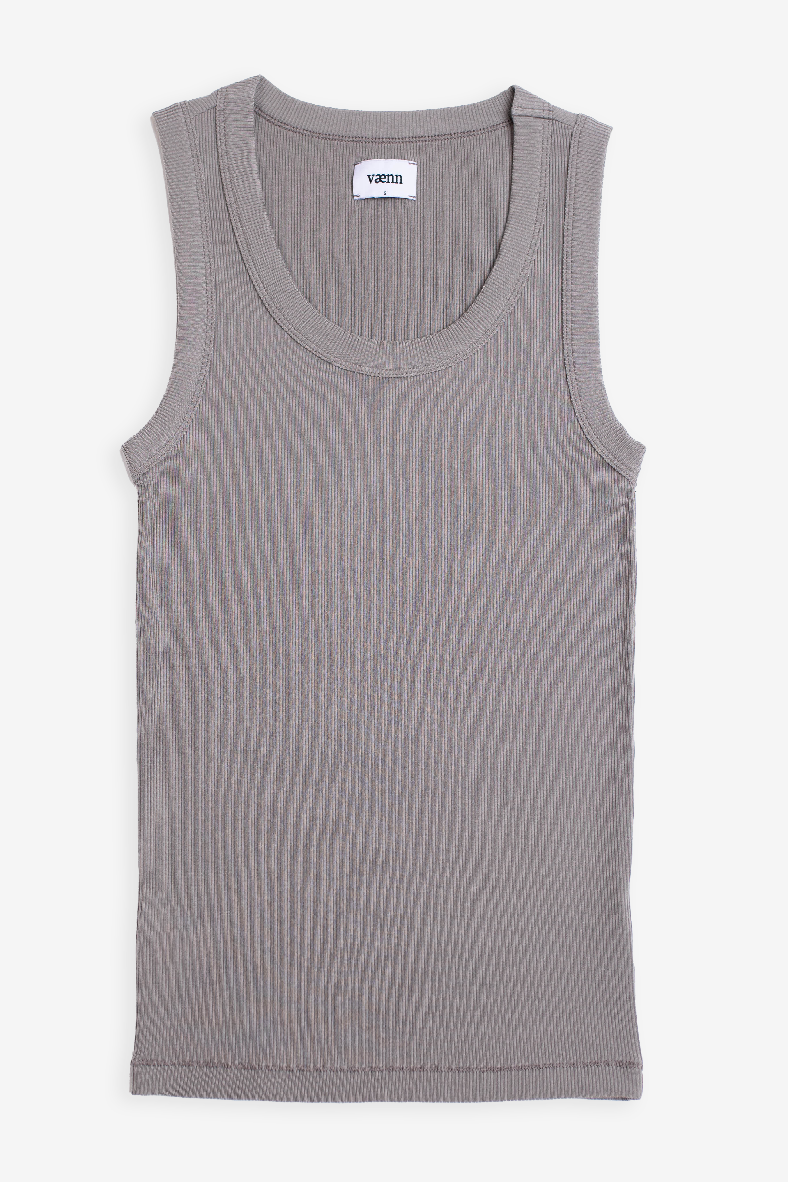 Rib Scoop Neck Tank Smoke