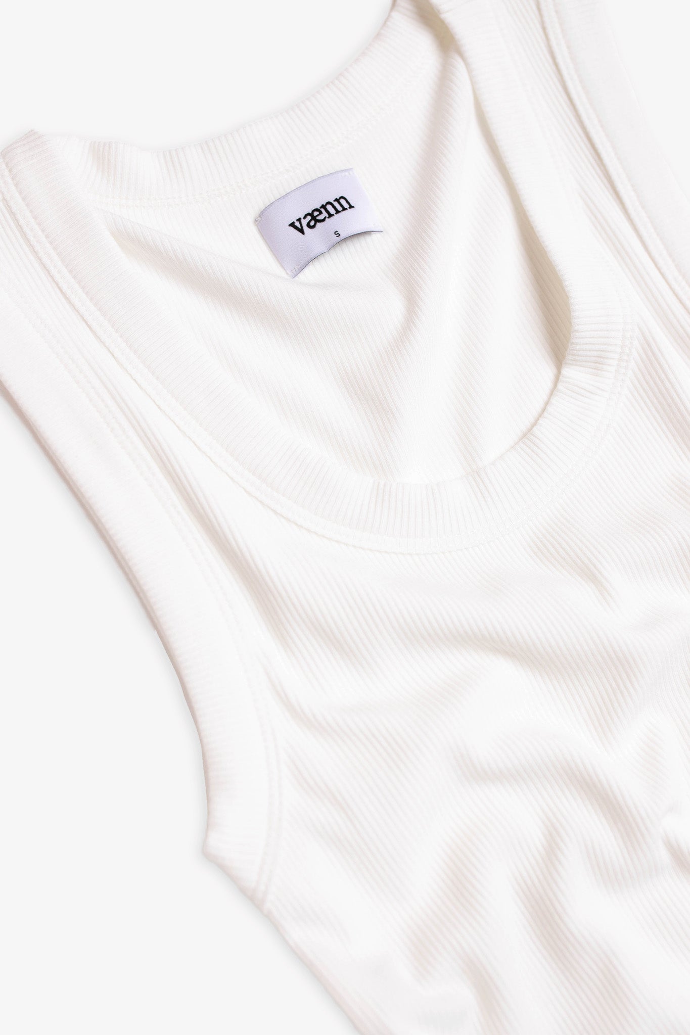 Rib Scoop Neck Tank Pearl White