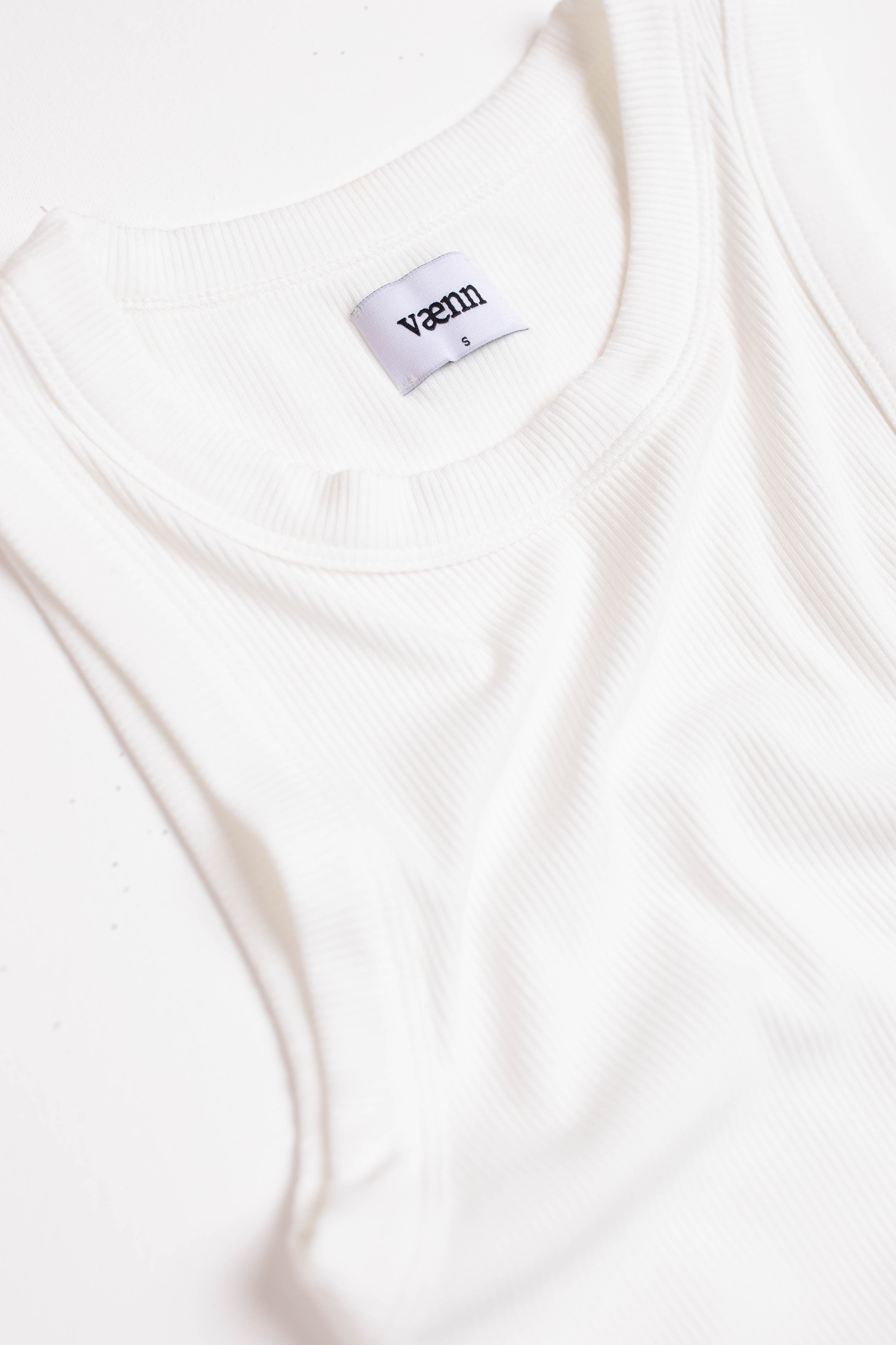 Rib Muscle Tank Pearl White