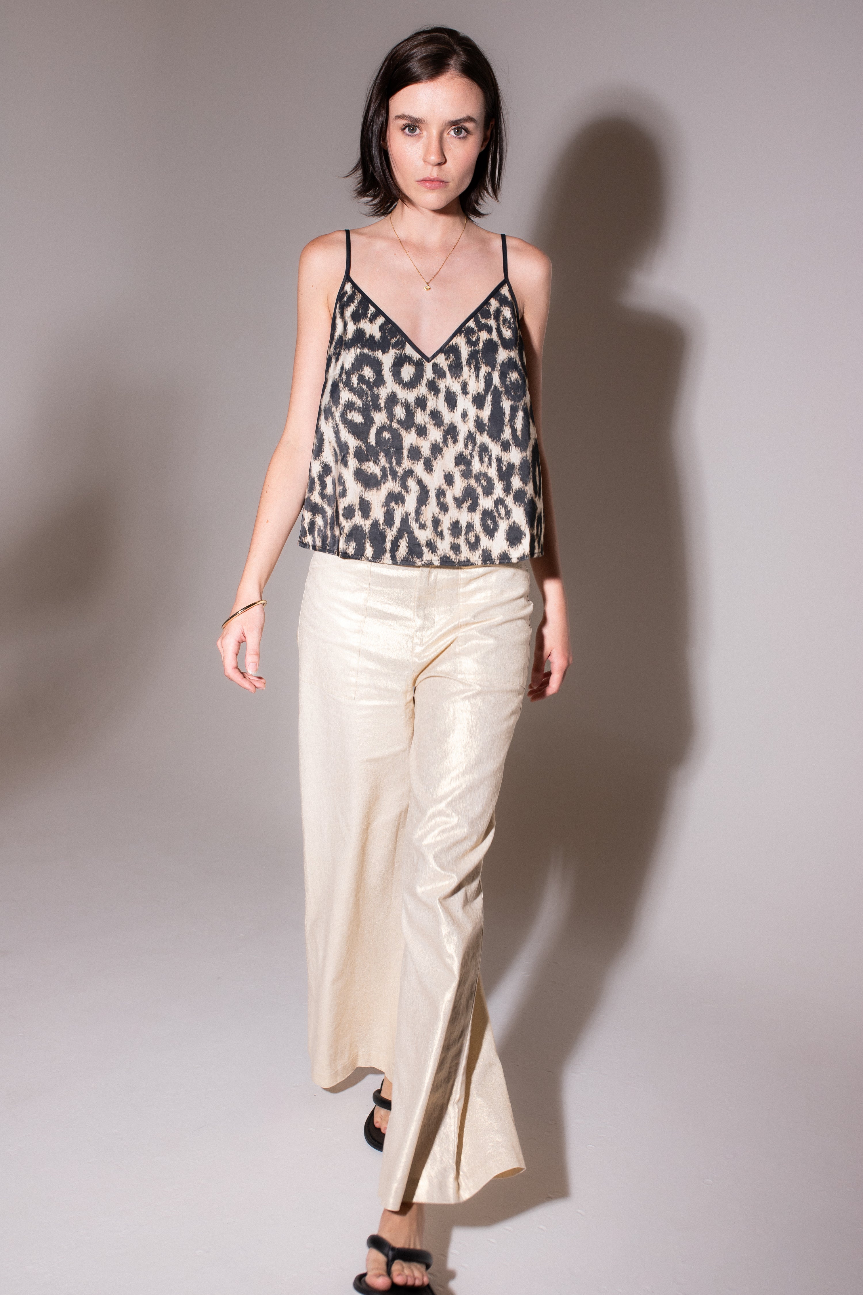Picadilly White Gold Metallic Pant