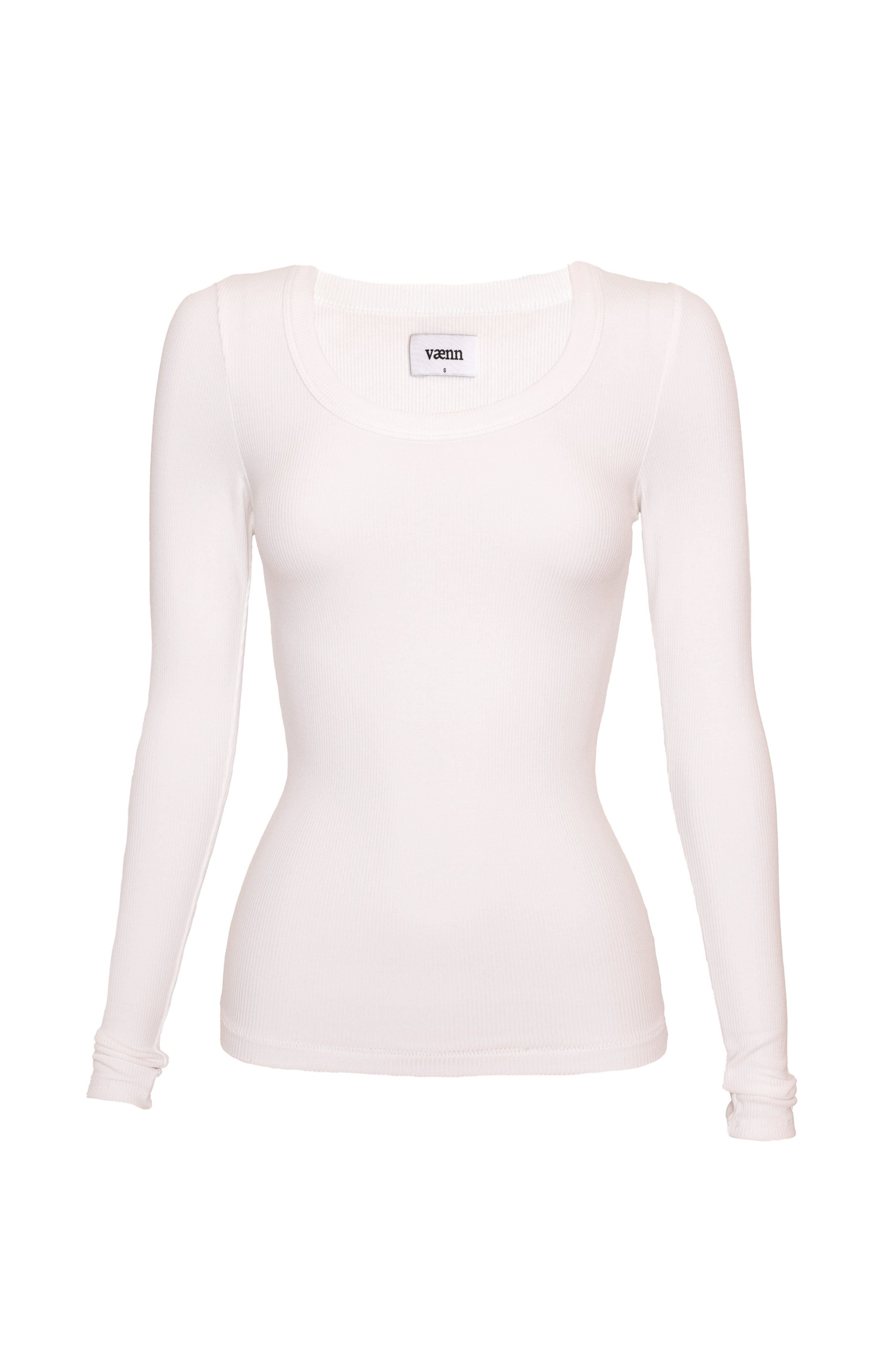 Scoop Neck Long Sleeve Tee Pearl