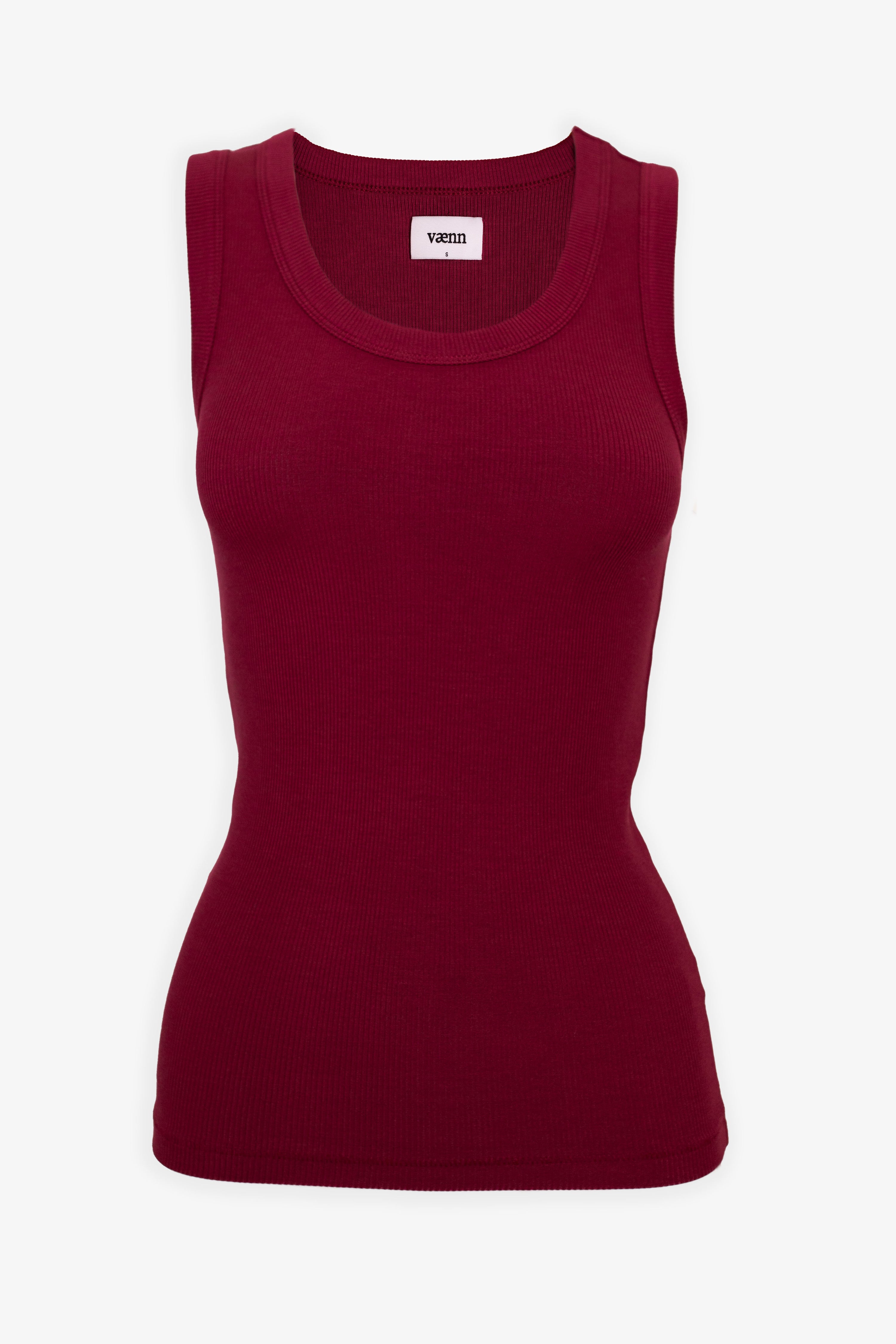 Rib Scoop Neck Tank Raisin