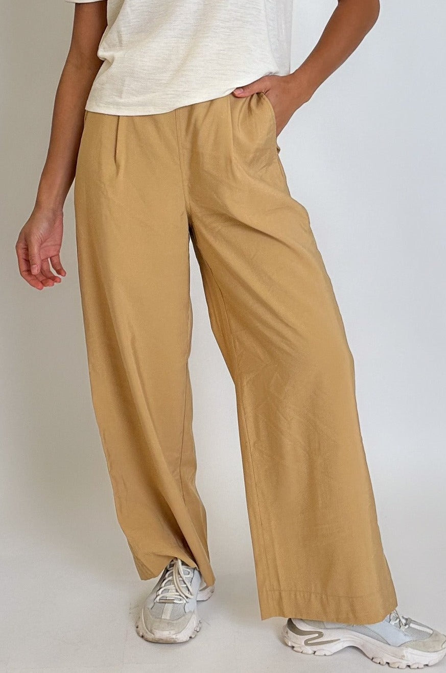 Mercer Wide Leg Pull on Pant Caramel