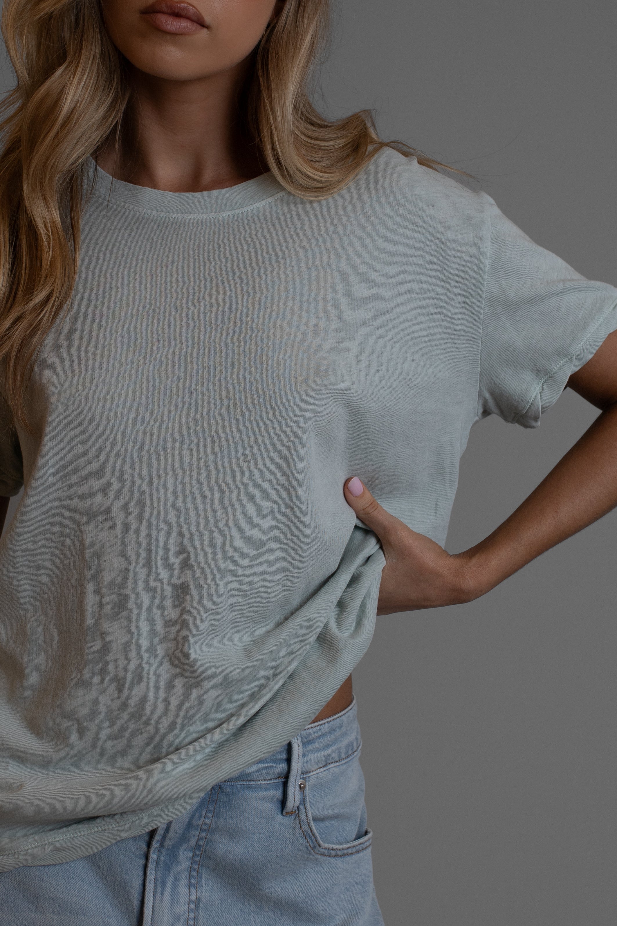 Slub Crew Tee Milky Green