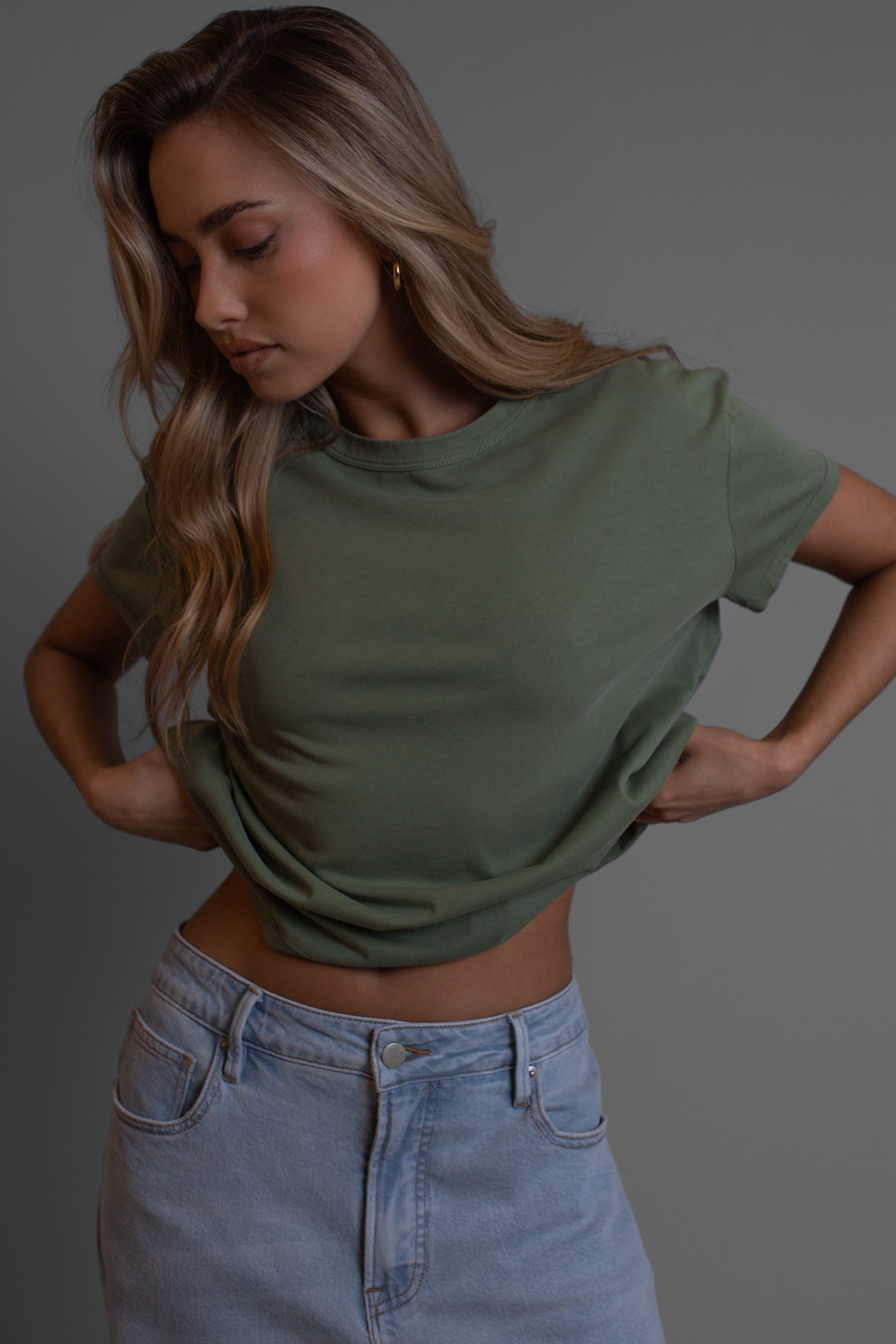 S/S Shorty Crew Tee Khaki