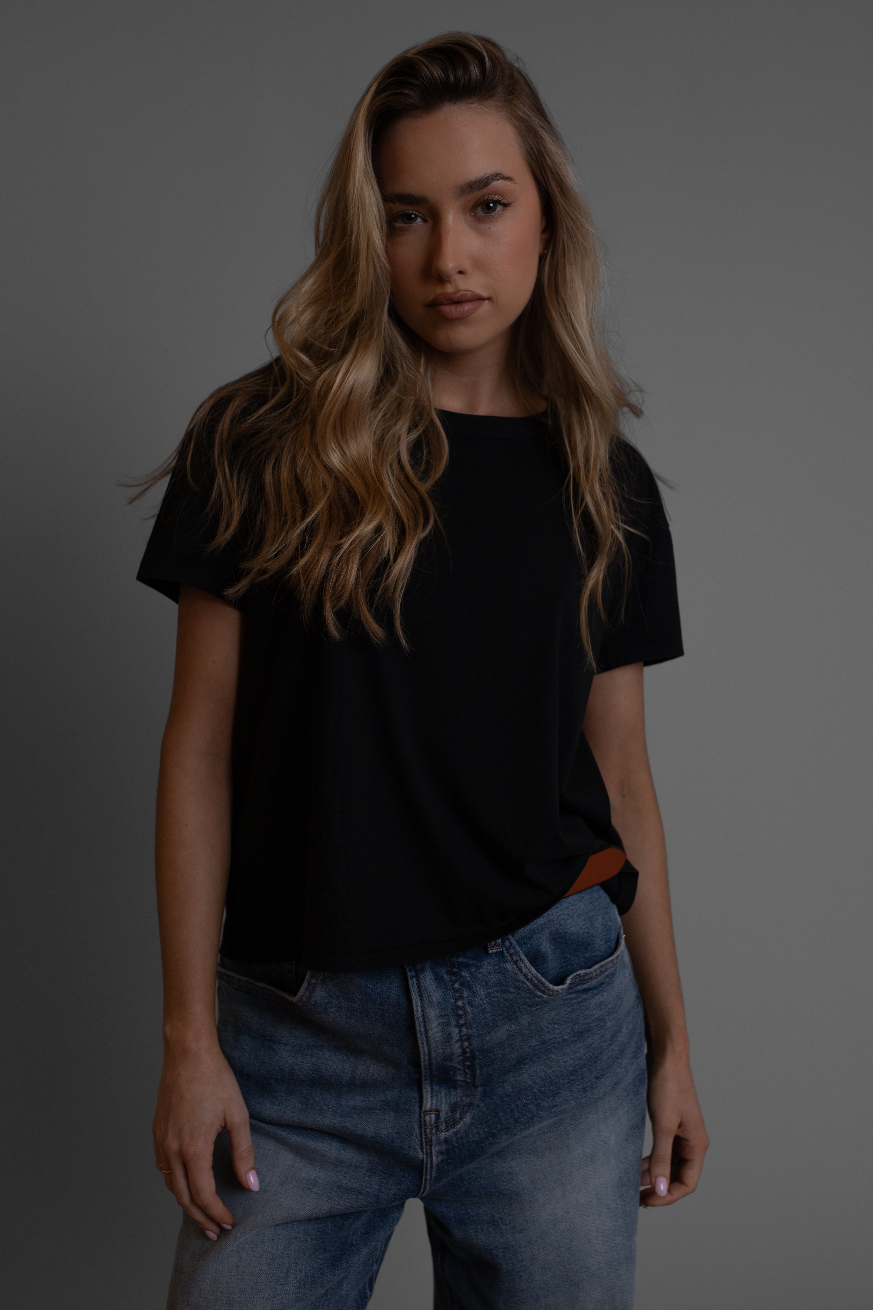 S/S Shorty Crew Tee Black