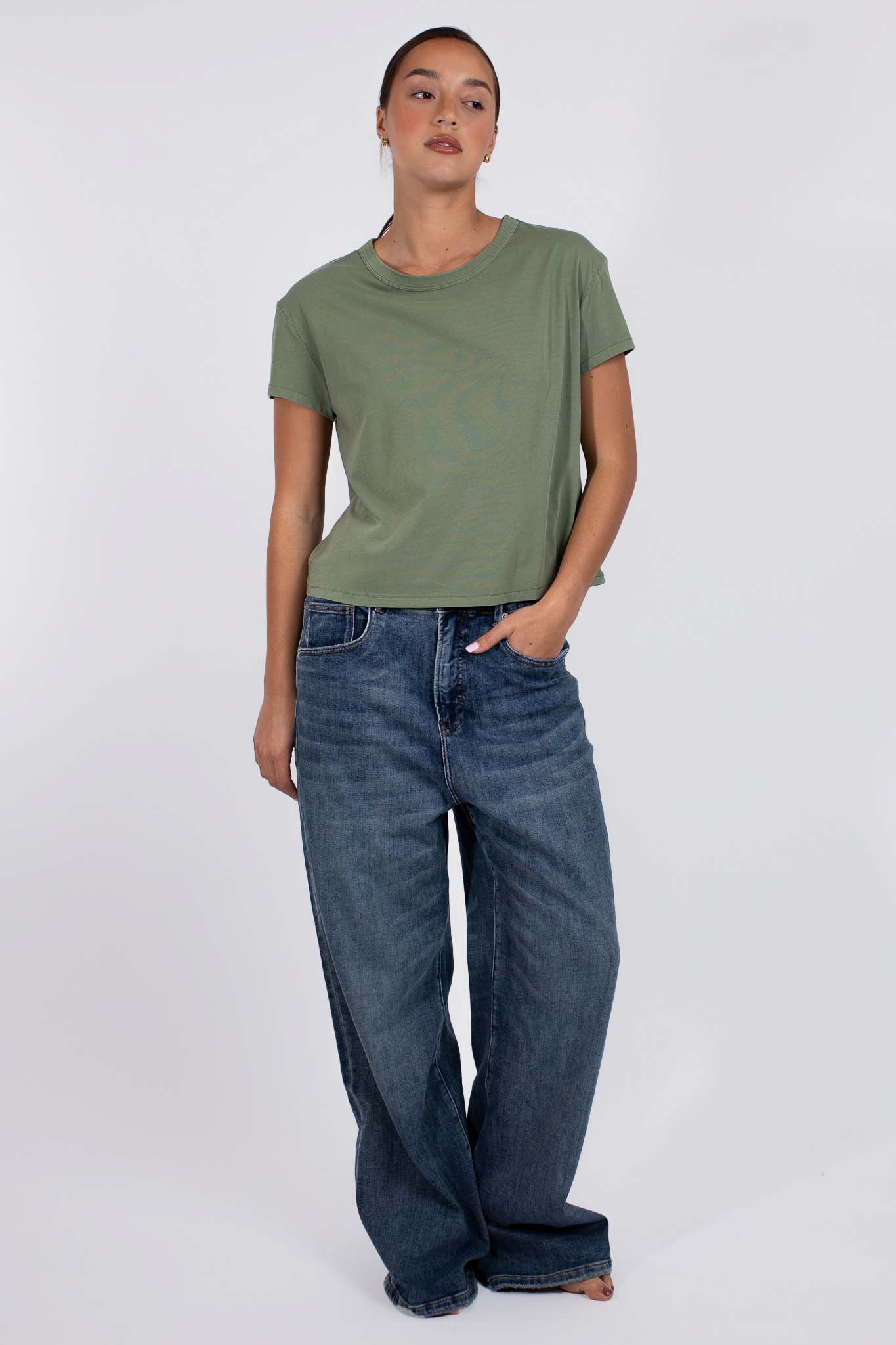 S/S Shorty Crew Tee Khaki