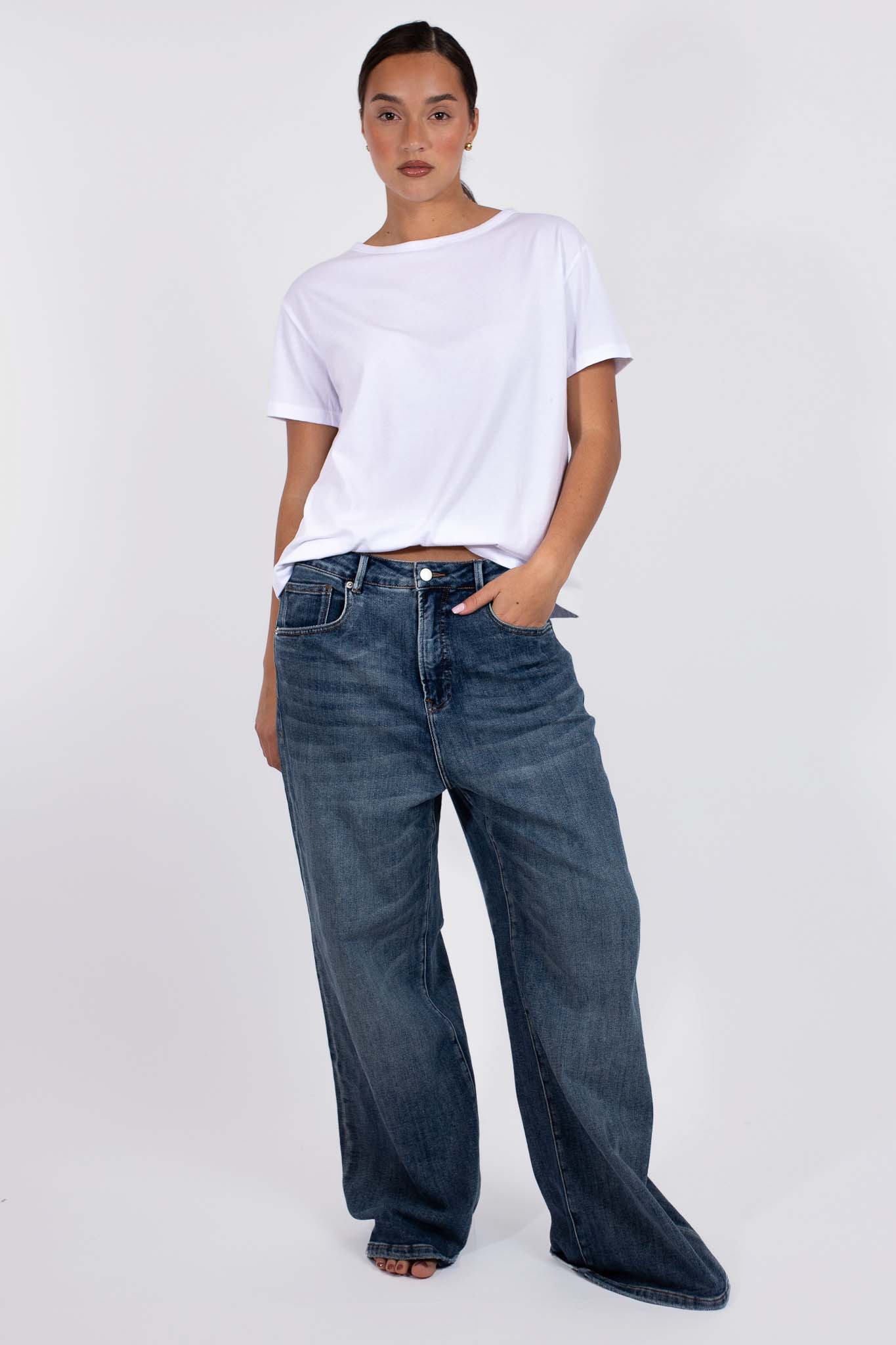 S/S Crew Boyfriend Tee White Wash
