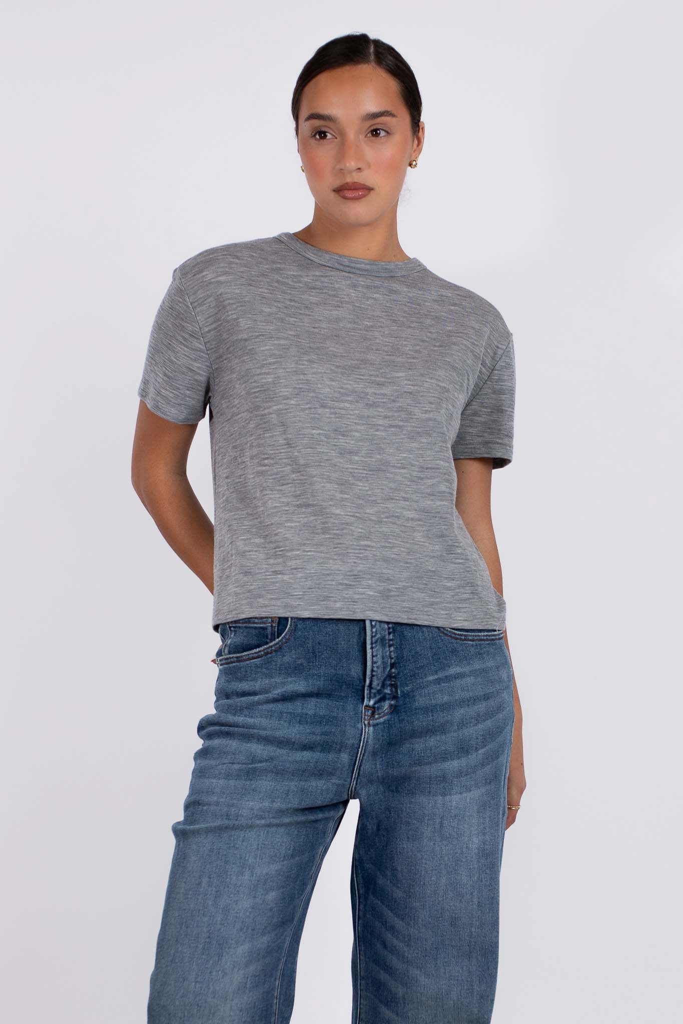 S/S BabyWool Boxy Crew Neck Tee Marble