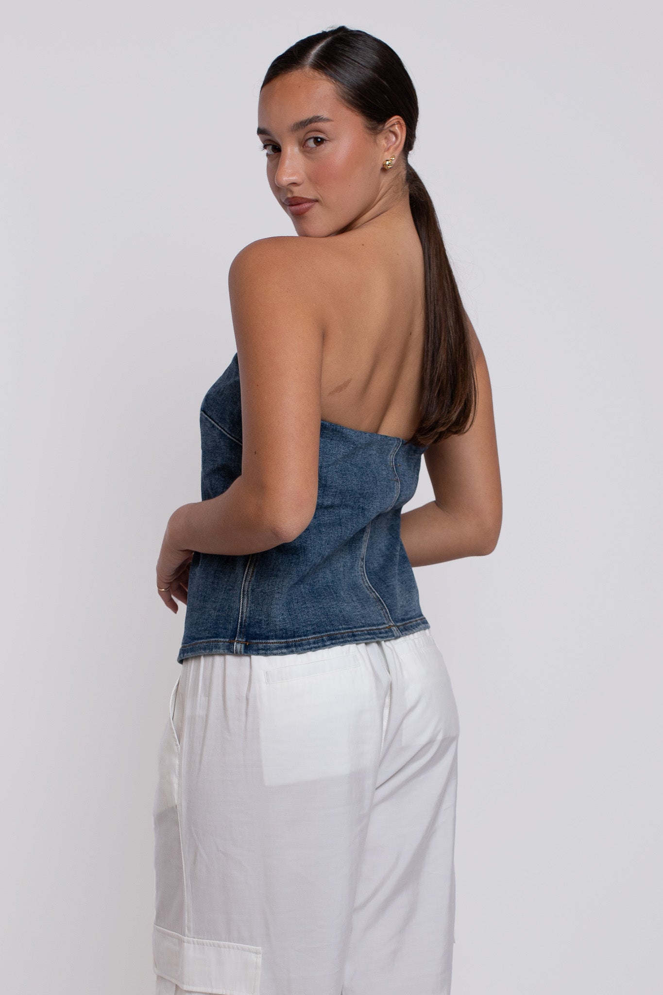 Carlisle Denim Bandeau Top