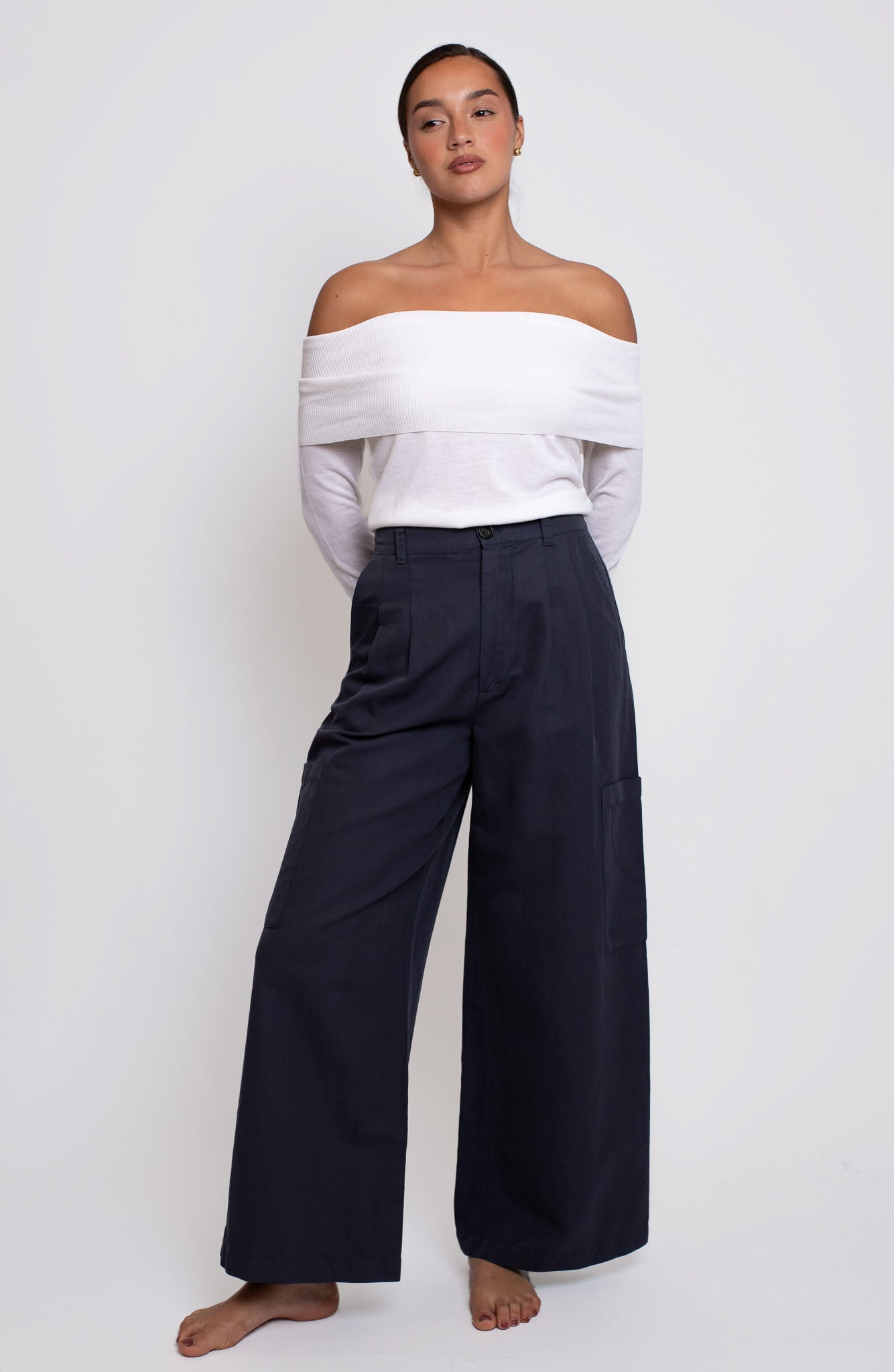 Houston  Wide Leg Cargo Pant Storm Cloud